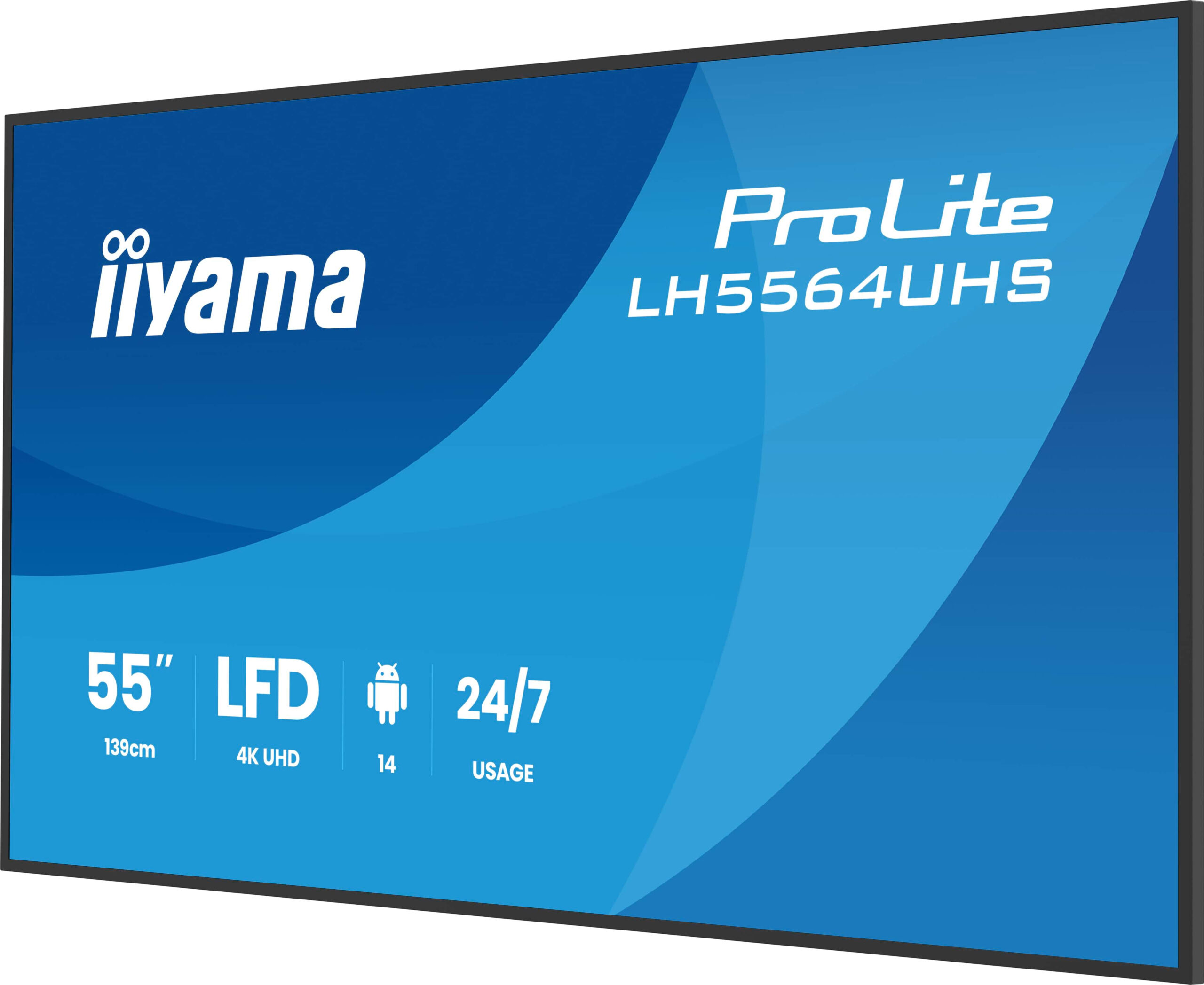 Iiyama LFD 4K VA 55 500cd 5000:1 6.5ms Android 14 OS, iiSignage, iiControl, iiShare, LH5564UHS-B1AG - imagine 6