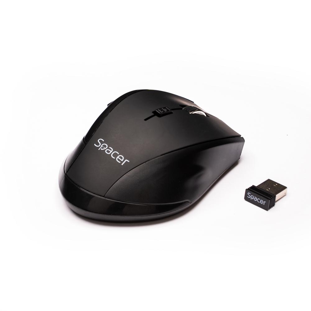 SPACER Mouse Wireless SPMO-W02, 1600 dpi, Negru, SPMO-291 - imagine 3