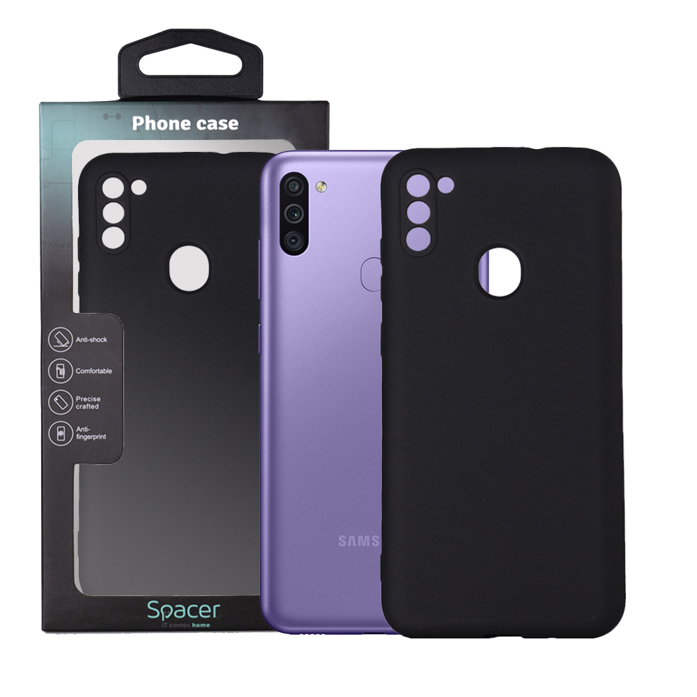 SPACER Husa Samsung Galaxy M11, negru, grosime 2mm, material flexibil silicon +, SPPC-SM-GX-M11-SLK