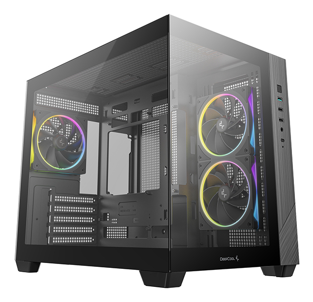 Deepcool CARCASA CG330 3F, middle tower, gaming, fara sursa, suporta 9xfan, 3xfan, R-CG330-BKNGM3-G