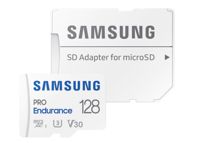 Samsung PRO Endurance microSD Class10 128GB incl adapter R100/W40 up to 70080 hours, MB-MJ128KA/EU