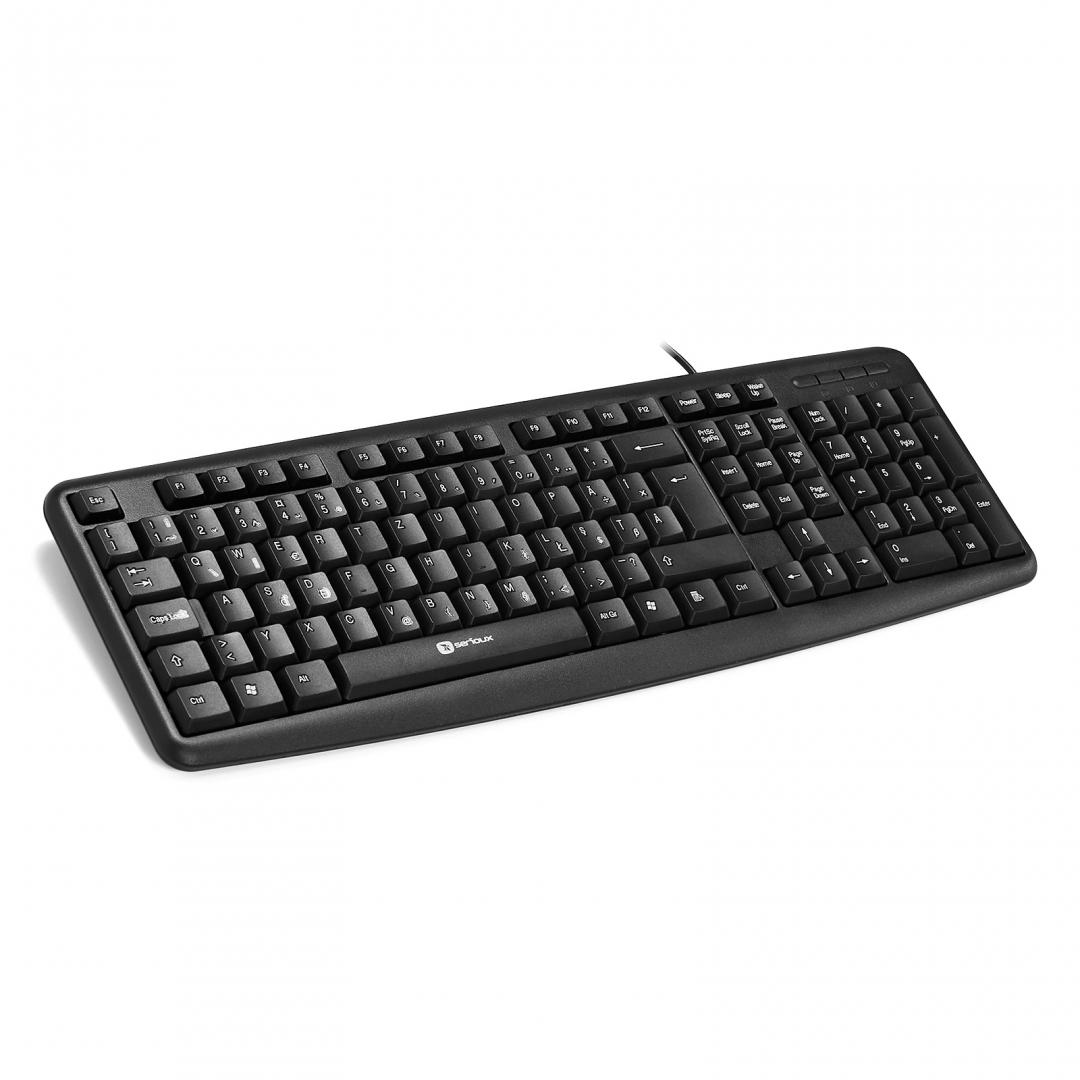 SERIOUX Tastatura 9400 ROMANIA, cu fir, RO layout, neagra, 104 taste, USB, SRXK-9400ROUSB
