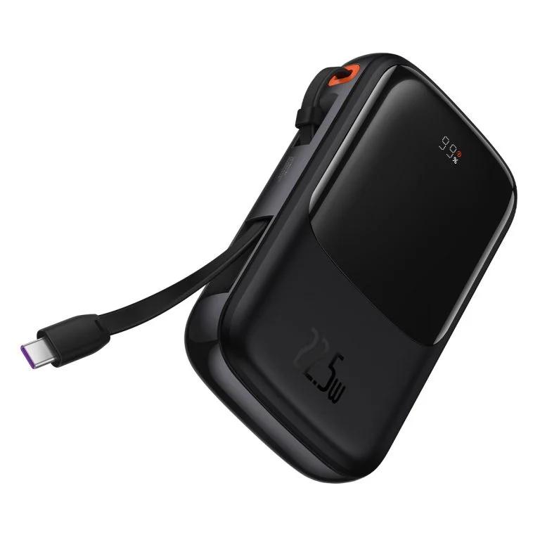 Baseus POWER BANK Qpow Pro Digital Display, 10000mAh, 22.5W, 1 x cablu integrat USB, PPQD020101 - imagine 2