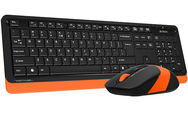 A4Tech Kit TASTATURA si Mouse, Fstyler FG10+FGK10, wireless, 104 taste format, FG1010 Orange - imagine 3