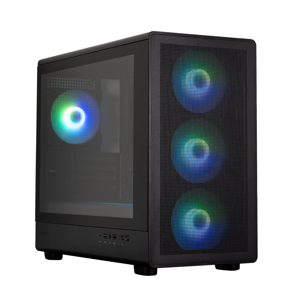 Zalman CARCASA M5, mini tower, gaming, fara sursa, suporta 12xfan, 4xfan inclus, PSU, M5 Black