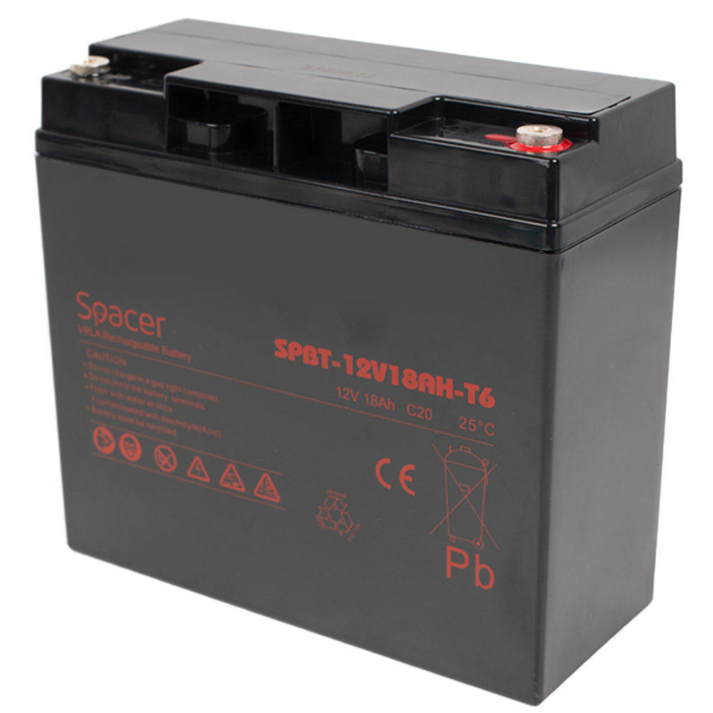 SPACER ACUMULATOR UPS 12V / 18Ah, dimensiuni: 181x77x167mm, inaltime+terminal, SPBT-12V18AH-T6
