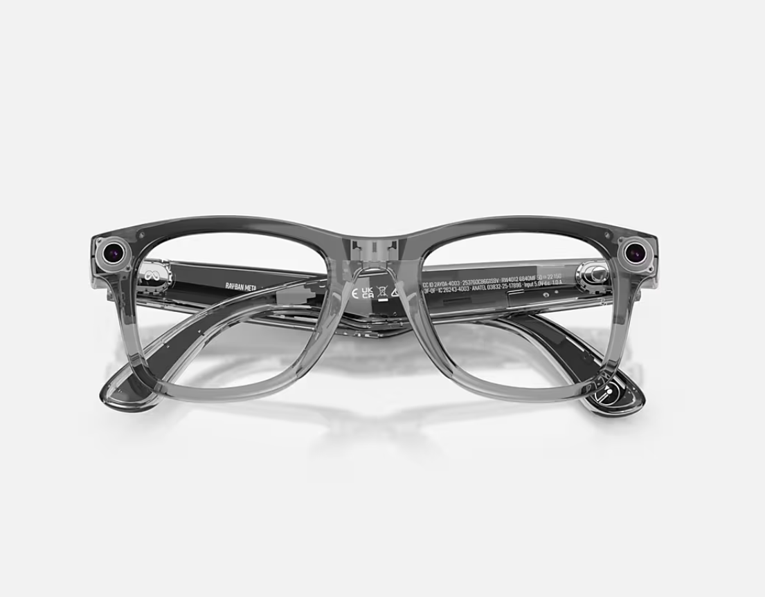 RAYBAN Ray-Ban Meta Wayfarer Gen 2 High Bridge FIT Transparent Grey Clear/Sapphire, RW4012 6840MF 50