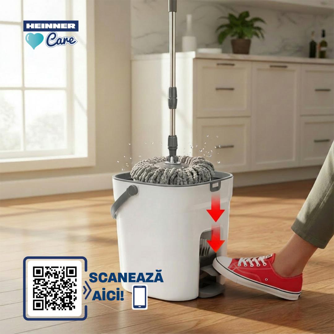 HEINNER SET CURATENIE CU PEDALA WASH&DRY, CLEAN STEP, GRI, HR-NL-P360G - imagine 8