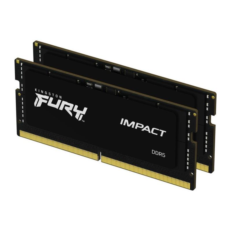 Kingston |Fury Impact |64GB (32GB x2) |DDR5 | Non ECC SODIMM, KF548S38IBK2-64