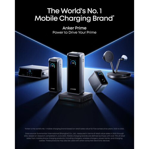 Anker POWER BANK Prime 26.250 mAh, 300W PowerIQ 4.0, 2 x USB-C, 1 x USB-A, afisaj LED, A110AH11 - imagine 5