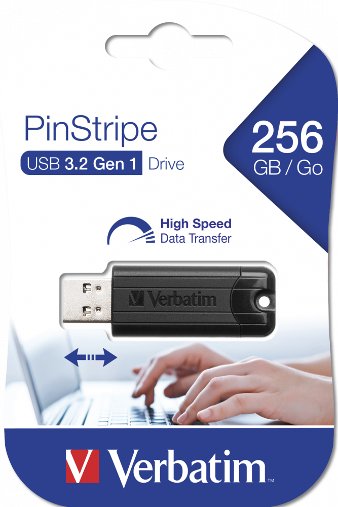 Verbatim MEMORIE USB PINSTRIPE 256GB USB 3.0 NEGRU, 49320 - imagine 4