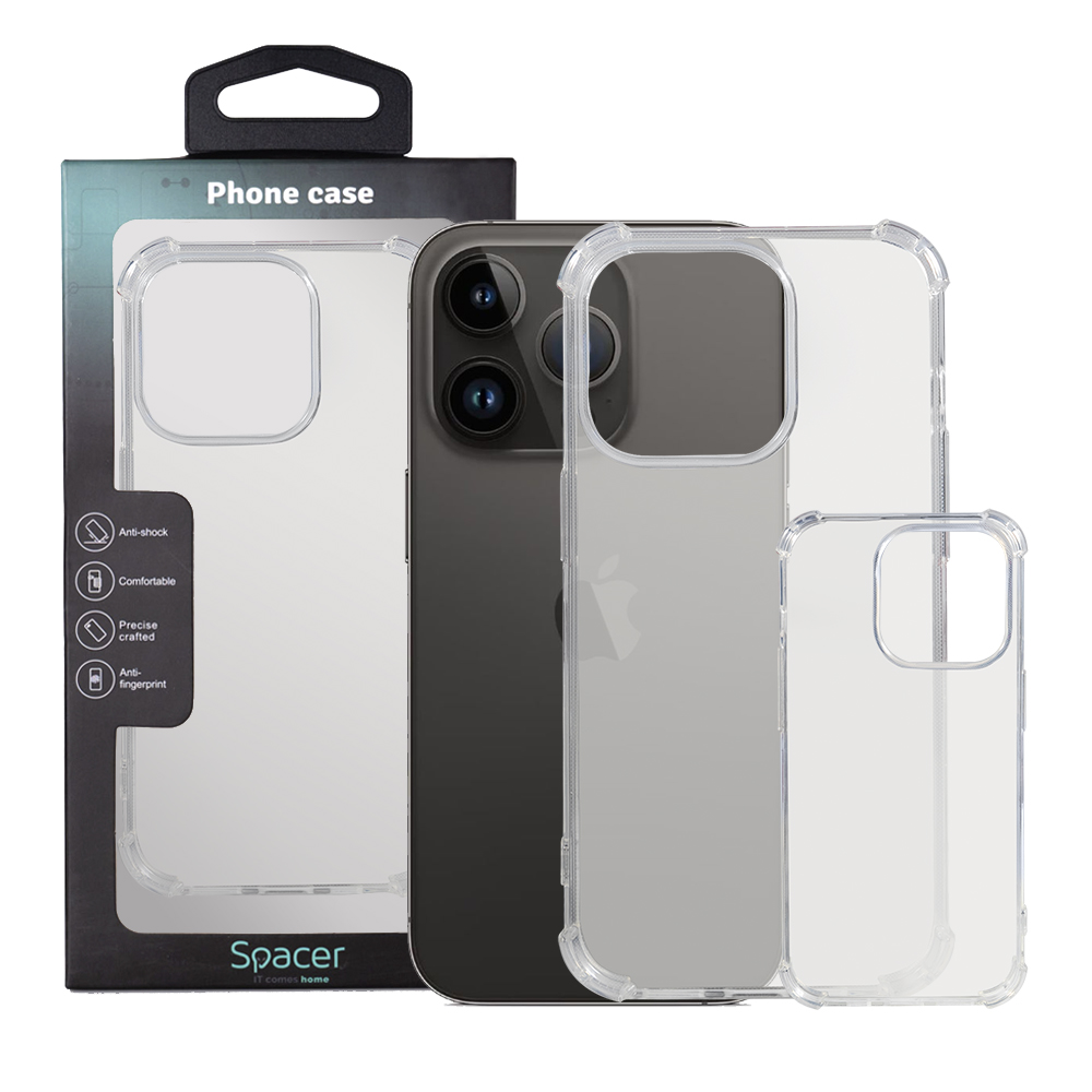 SPACER Husa Iphone 14 Pro, grosime 1.5mm, protectie suplimentara antisoc la, SPPC-AP-IP14P-CLR