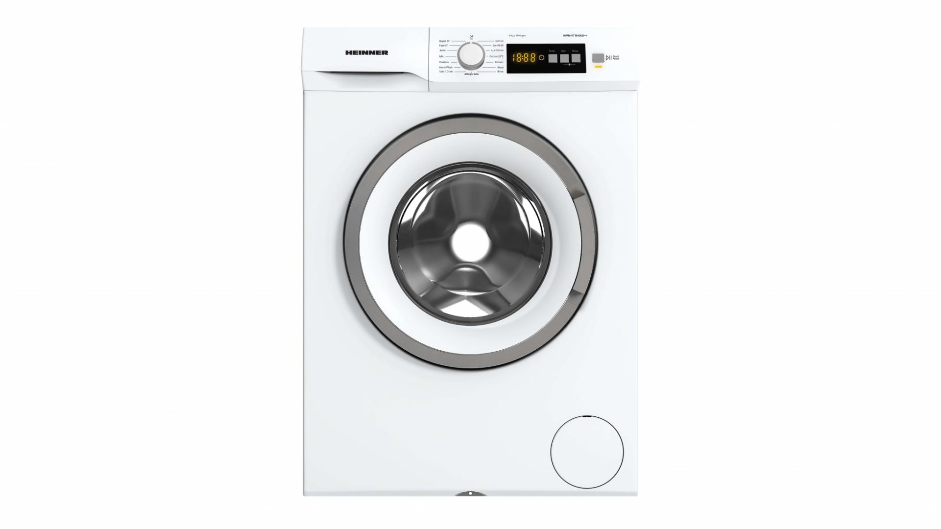 HEINNER Masina de spalat rufe, 6 kg, 1000 rpm, Clasa: D, Alb, HWM-VT1610KD++