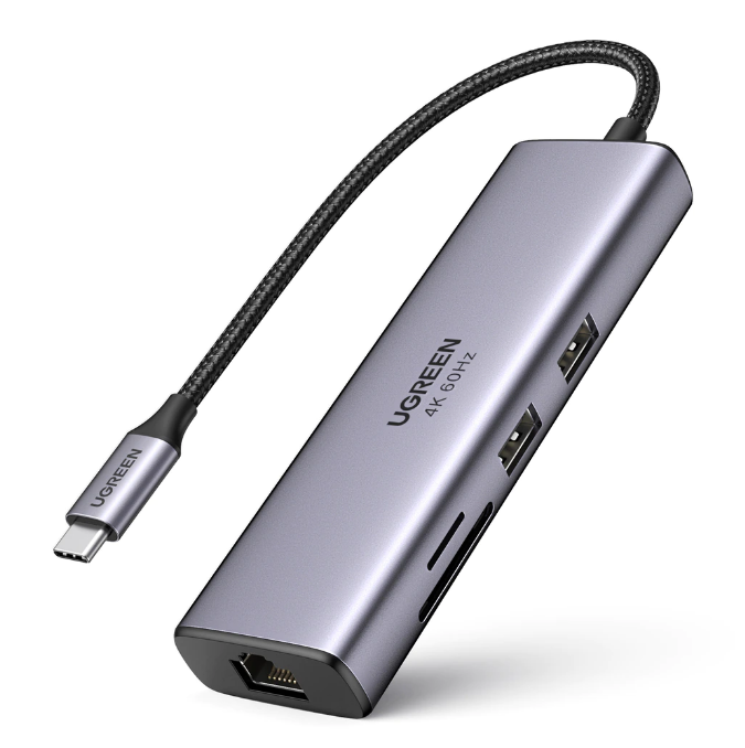 UGreen DOCKING Station, CM512 conec PC USB Type-C, USB 3.0 x 2|cititor SD/micro SD x 1| RJ-45, 60515