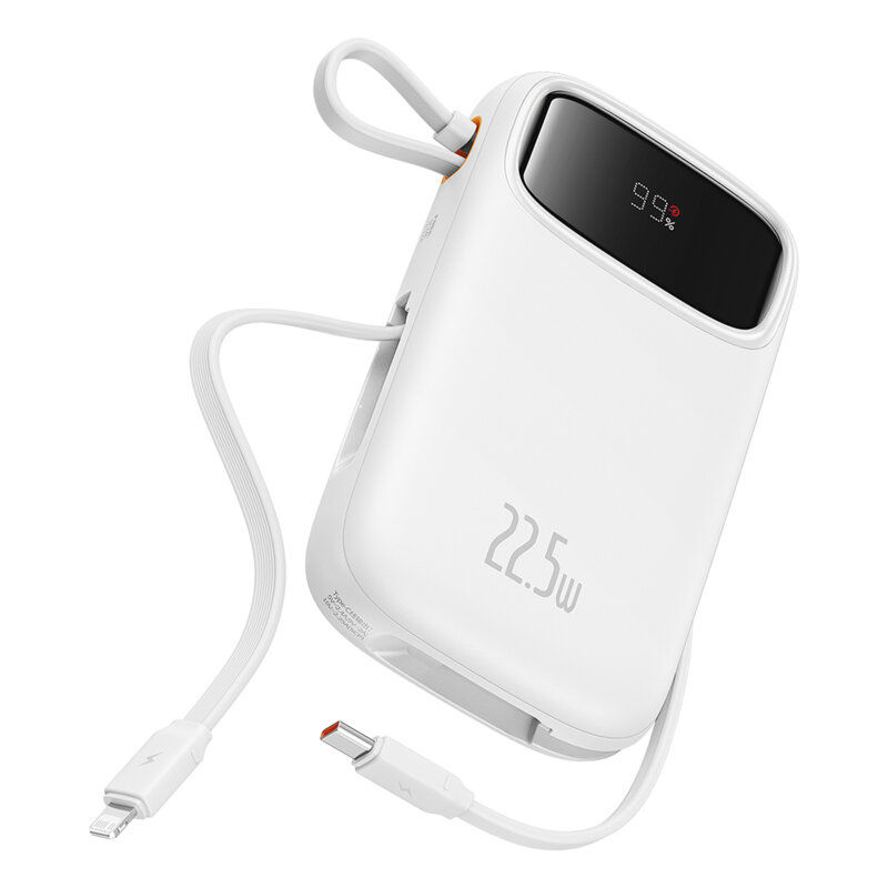 Baseus POWER BANK Qpow2 Dual-Cable, 10000mAh, PD 3.0 + QC 3.0 22.5W, 1 x USB; 1 x, P10055003223-00