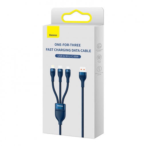 Baseus CABLU alimentare si date Flash Series II One- for-three, pt. smartphone, USB si, CASS040003 - imagine 4