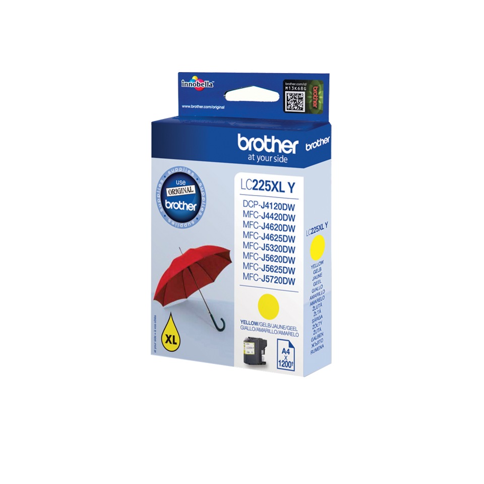 BROTHER Cartus Cerneala Original Yellow pentru DCP-J4120|MFC-J4420|J4620|J5320|J5620|J5720, LC225XLY