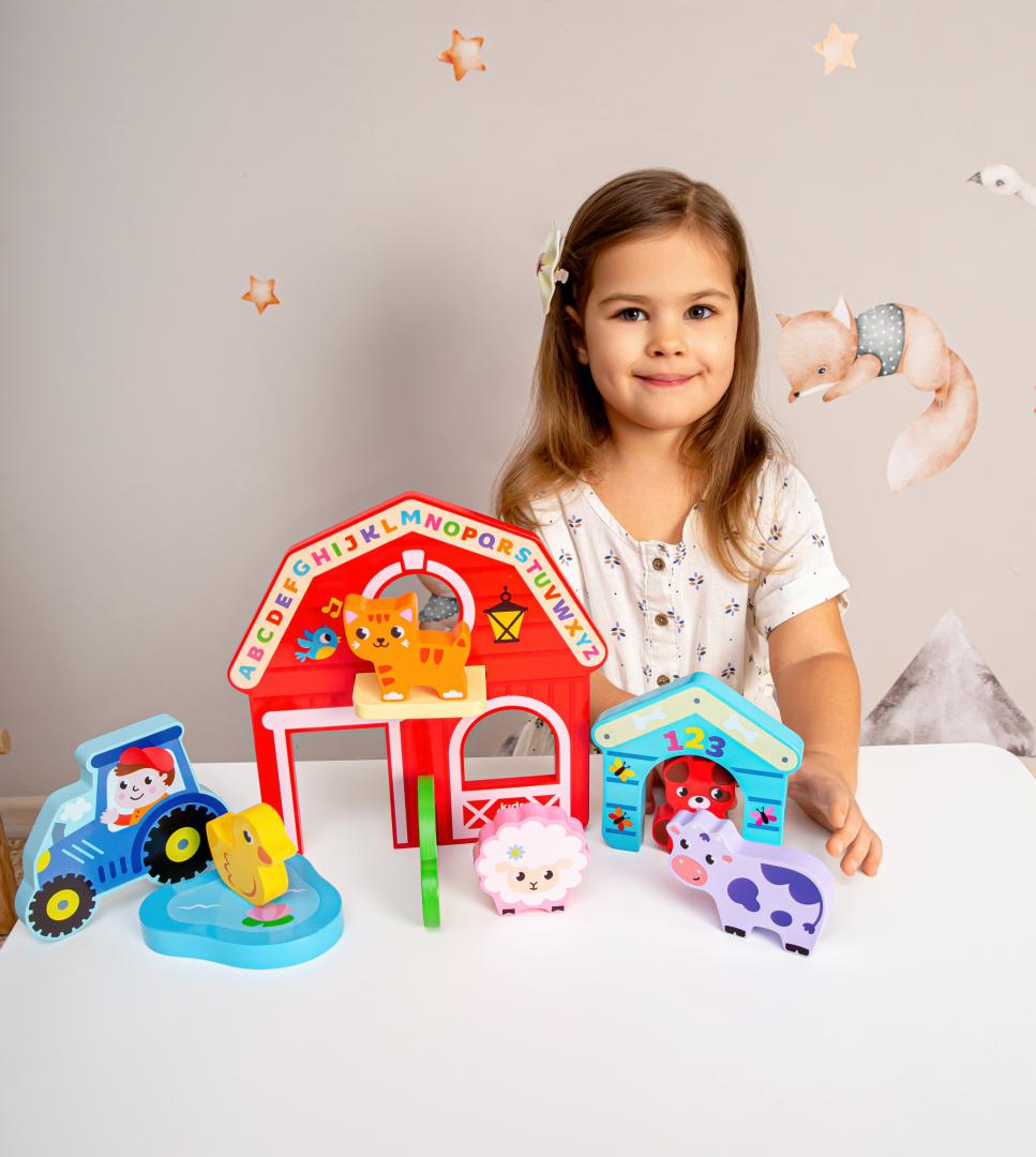 KIDS HITS SET ANIMALE LA FERMA, JUCARIE LEMN, KH20/008