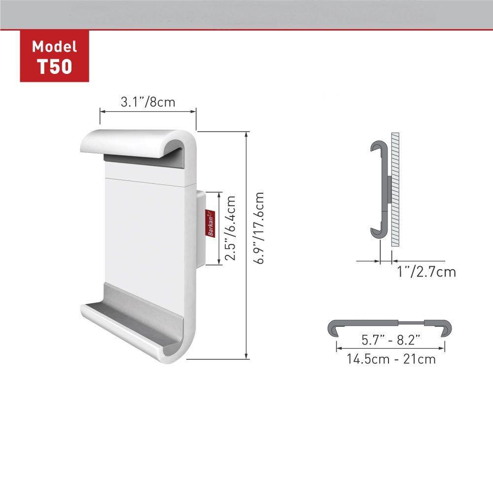 Barkan SUPORT de perete, pt 1 TV/monitor plat, diag. max 7 inch, rotatie, max tablete, T50 - imagine 2