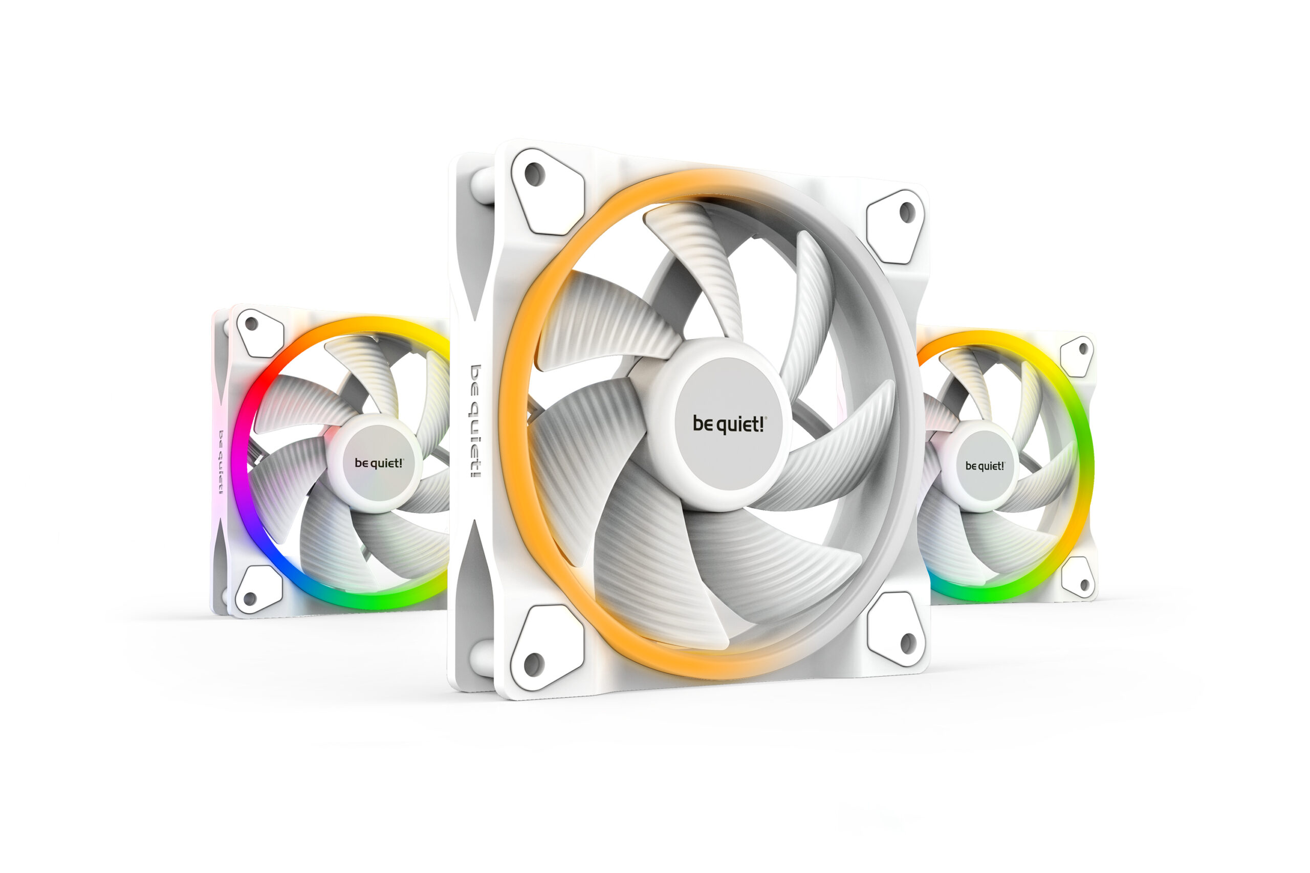 Be Quiet Set 3 ventilatoare ! LIGHT WINGS White120mm 1700 rpm, Rifle bearing, 4-pin PWM, ARGB, BL100