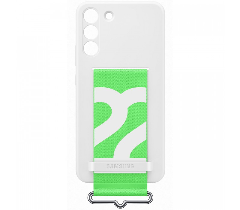 Samsung Galaxy S22 Plus; Silicone Cover with Strap; White, EF-GS906TWEGWW