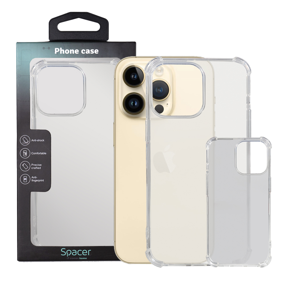 SPACER Husa Iphone 14 Pro Max, grosime 1.5mm, protectie suplimentara antisoc la, SPPC-AP-IP14PM-CLR