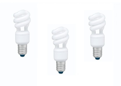 Panasonic SET 3 becuri fluorescent, soclu E27, putere 8W, forma spirala, lumina alb, EFD8E65HD3E-3