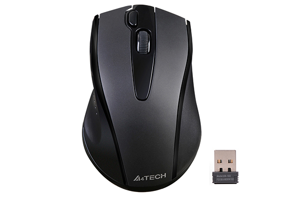 A4Tech MOUSE, PC sau NB, wireless, 2.4GHz, optic, 1000 dpi, butoane/scroll 3/1, silent, G9-500FS-BK