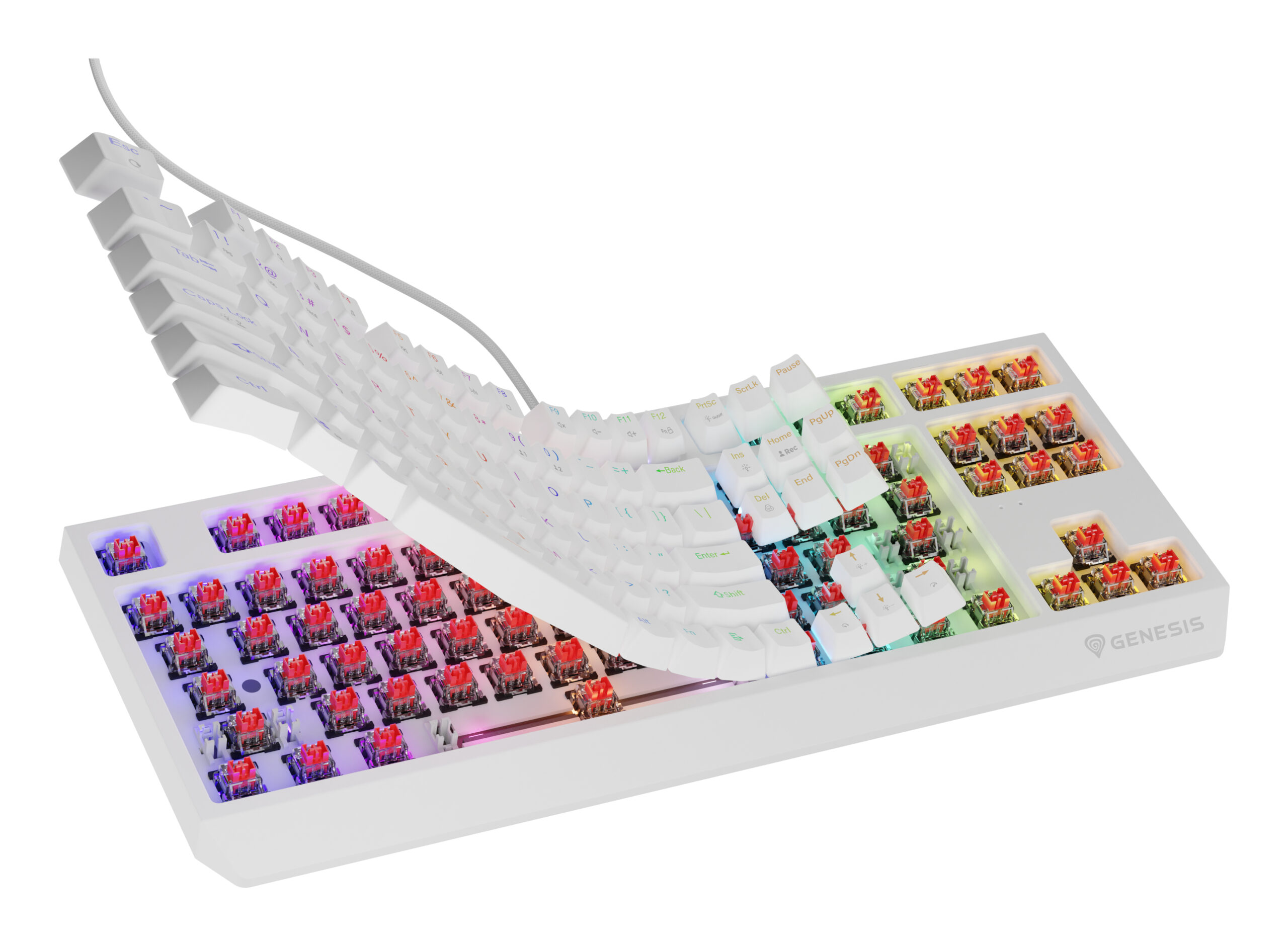 Genesis Tastatura Thor 230 TKL R alb, NKG-2078 - imagine 5