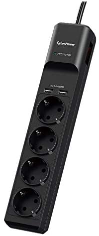 Cyber Power PRELUNGITOR, Schuko x 4, conectare prin Schuko (T), USB x 2, cablu 1.8 m, P0420SUDO-DE