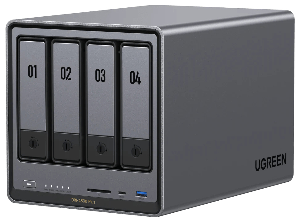 UGreen NAS DXP4800Plus, CPU 4.40 GHz, RAM DDR5 8Gb max 64Gb, SATA 32Tx4 si M.2 8Tx2, LAN, 35261