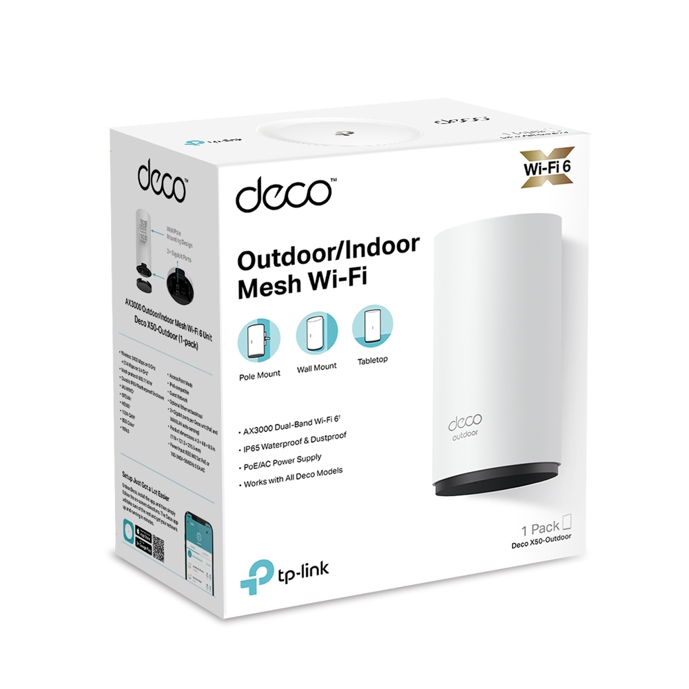 Tp-Link MESH, wireless, router AX3000, pt extr, 3000Mbps, port LAN si WAN, Deco X50-Outdoor(1-pack) - imagine 5