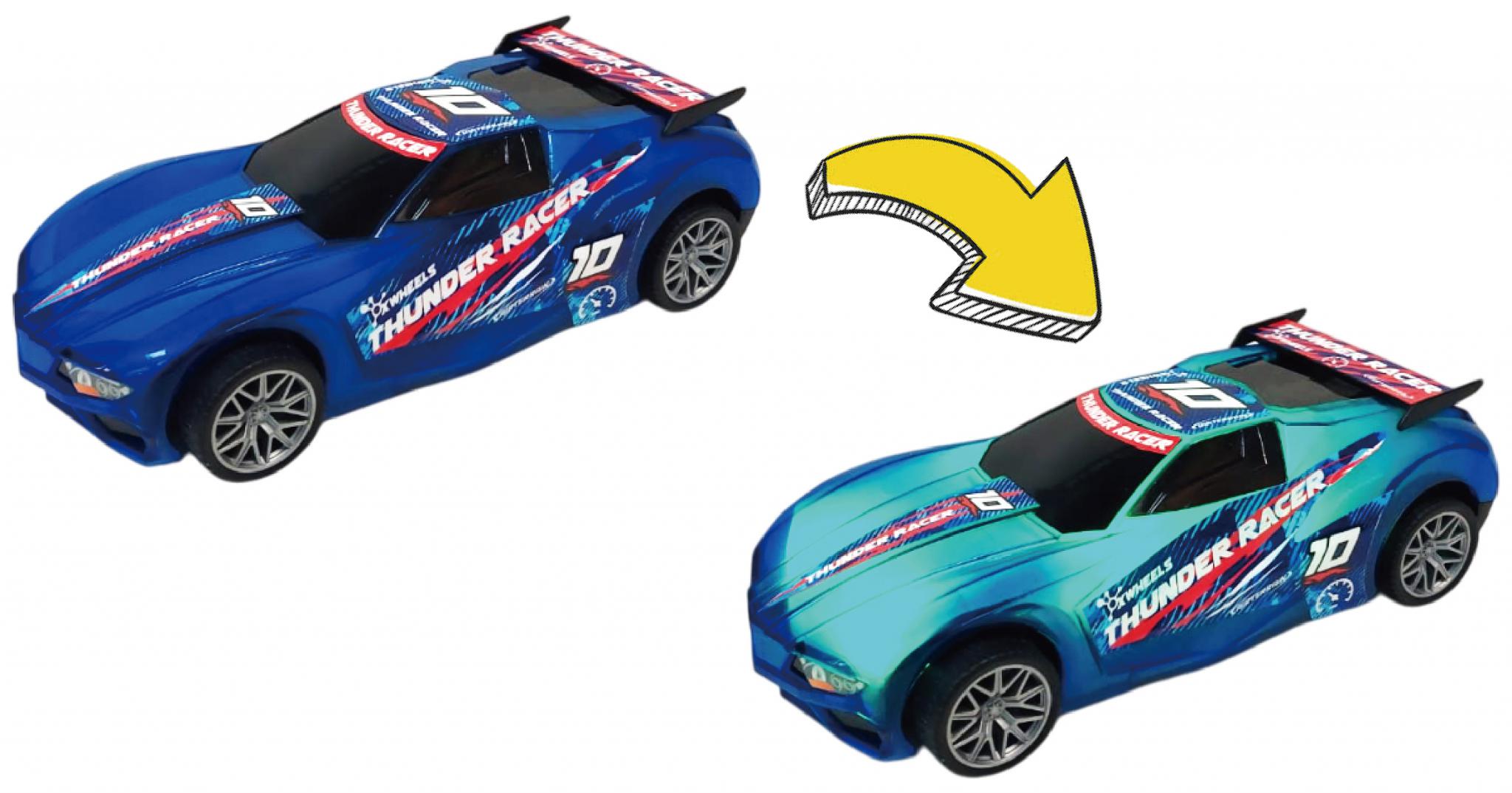 CEVODLE MASINUTA CU LUMINI, SUNETE SI SISTEM PULLBACK RACER, SCARA 1/24, ALBASTRU, CEV24527-3001ABS