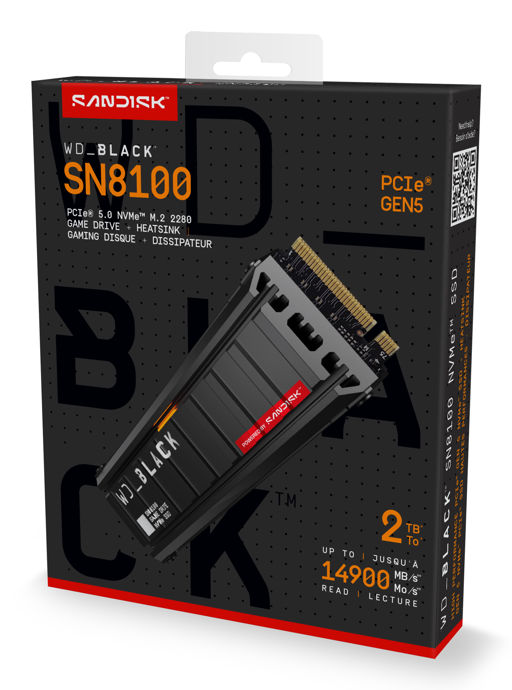 WD SSD _BLACK SN8100 HeatSink 2TB M.2 2280 PCIe Gen5 x4 NVMe, Read/Write, WDS200T1XHM-00CMT0 - imagine 7
