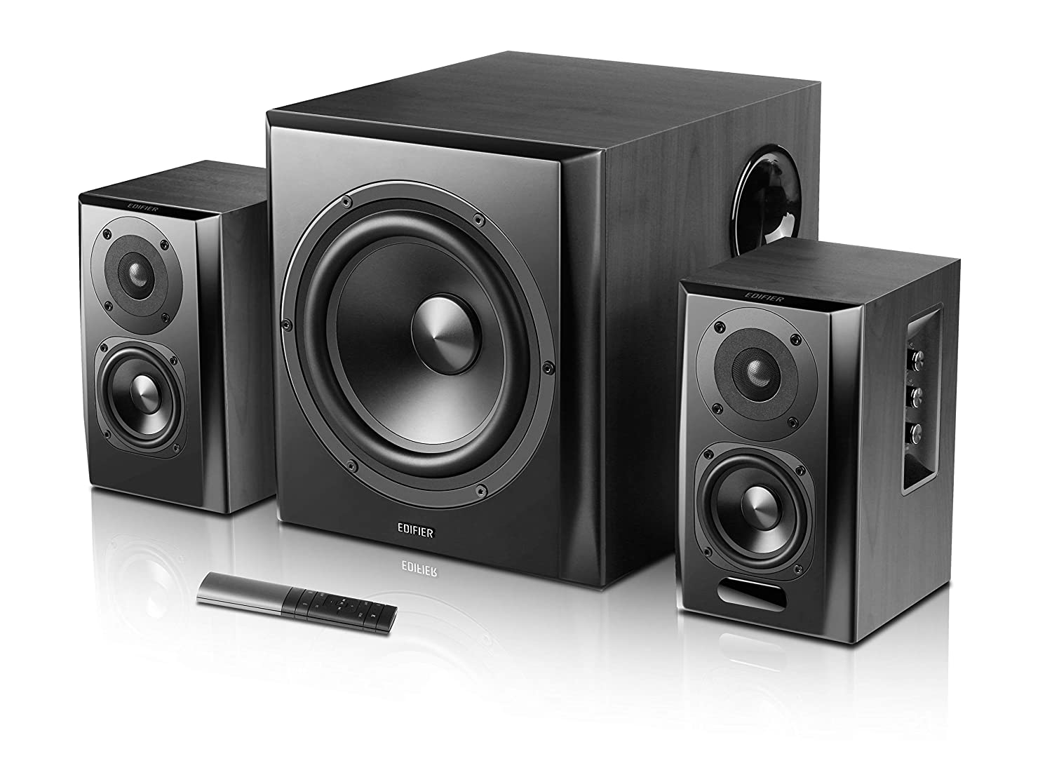 Edifier BOXE 2.1, RMS: 150W (2 x 25W, 2 x 15W, 1 x 70W), bluetooth, telecomanda wireless, S351DB-BK - imagine 2