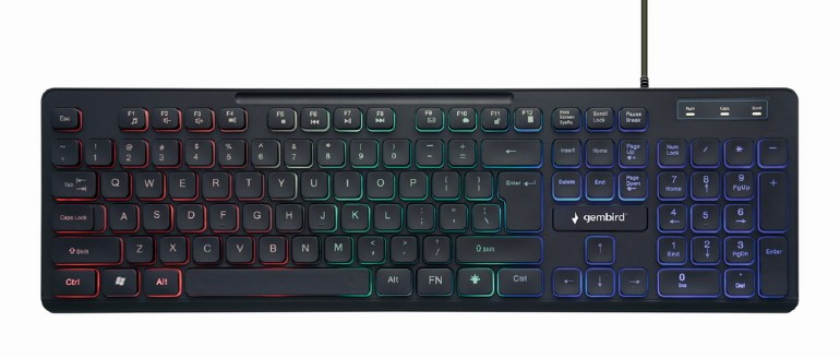 Gembird TASTATURA USB, multimedia 104 taste + 12 taste multimedia, backlight Rainbow, KB-UML-02