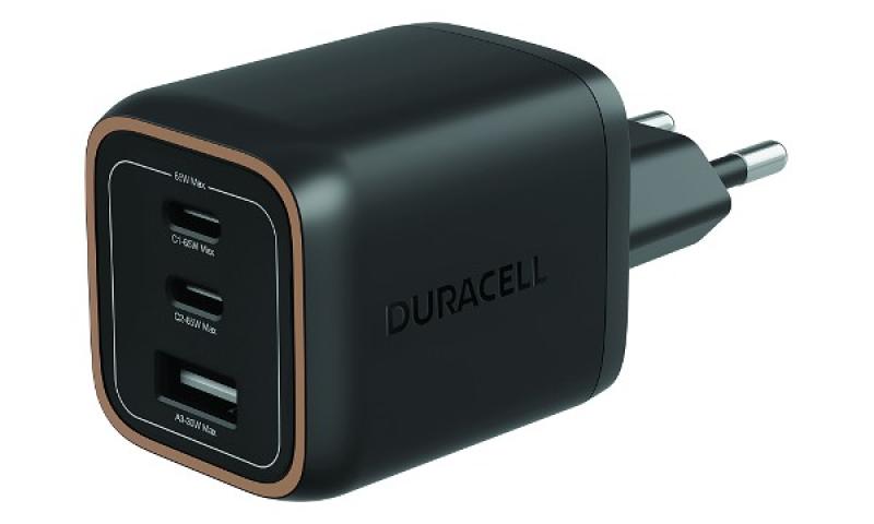 DURACELL Incarcator, putere 65W, conectivitate GaN 2 x USB-C, DRACUSB25