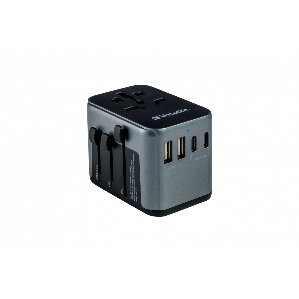 Verbatim Adaptor universal UTA-03, 6-in-1Priza cu USB-C PD si QC, 2 x USB-C, 2 x USB-A, 49545