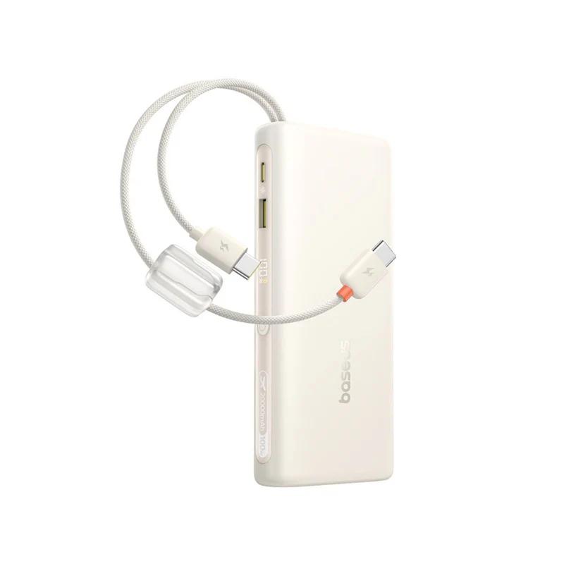 Baseus POWER BANK EnerFill FC41, display, cablu integrat retractabil 2 x USB Type-C, E0028N04 - imagine 3