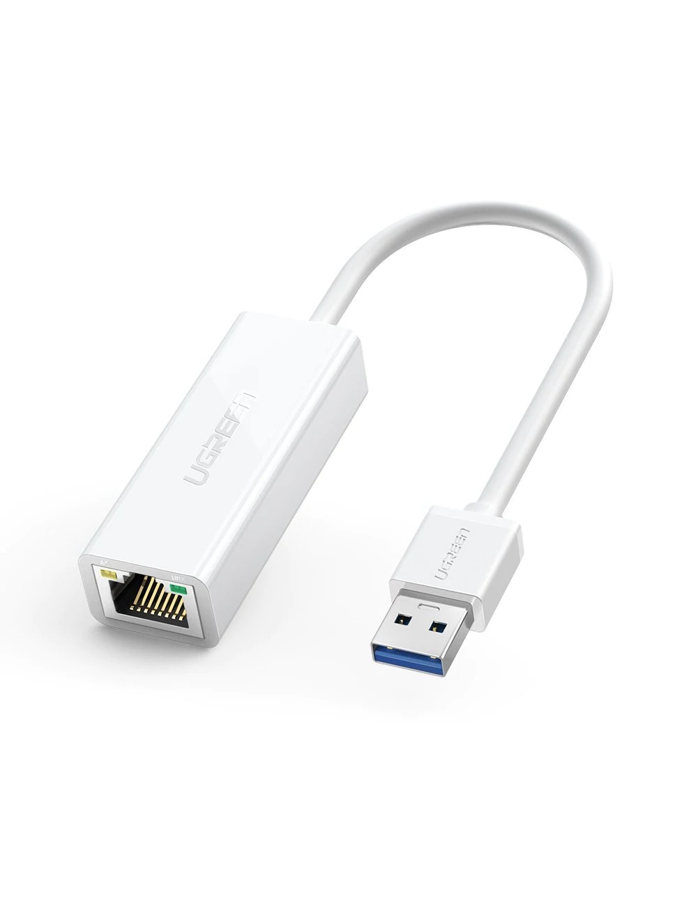 UGreen ADAPTOR RETEA, "CR111" USB to RJ-45 Gigabit LAN Adapter, LED, alb, 20255