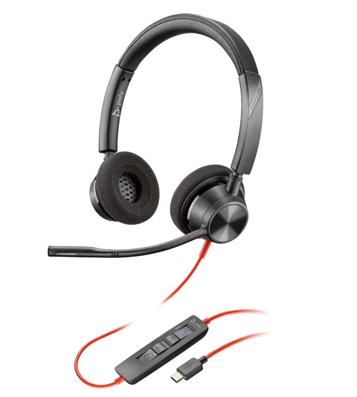 HP Casti Head-band Poly Blackwire 3220, Wired, Negru, 8X228AA