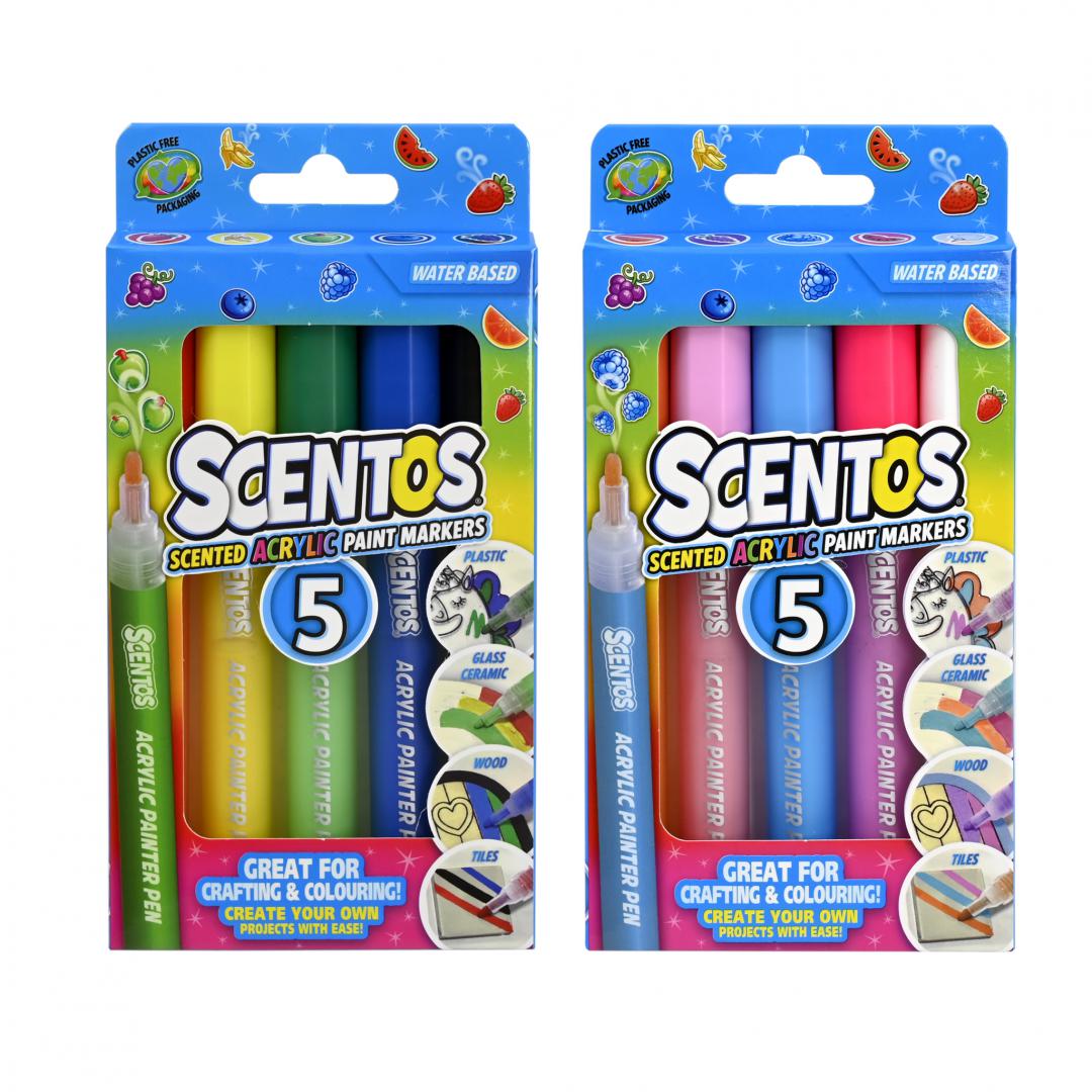 SCENTOS SET 5 MARKERE PARFUMATE, CU VOPSEA ACRILICA, SCS20457