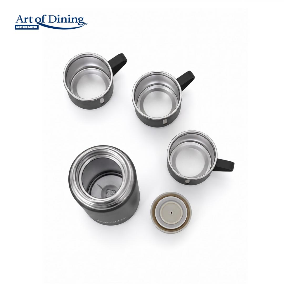 HEINNER SET TERMOS QUATTRO SIP NEGRU, COOKING BY, HR-JN-4QSN - imagine 3