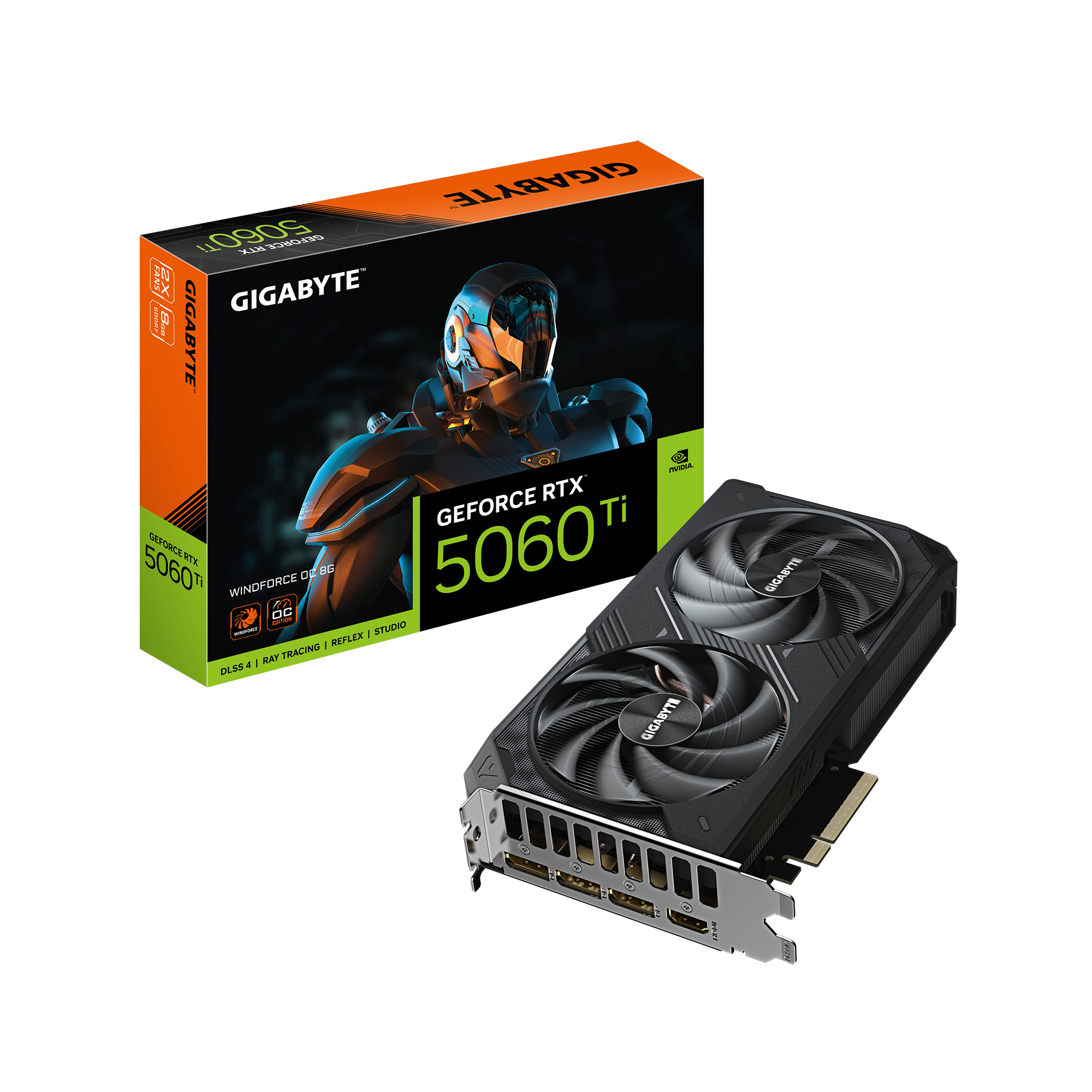 Gigabyte GeForce RTX 5060 Ti WINDFORCE OC 8GB GDDR7 3xDP 1xHDMI, GV-N506TWF2OC-8GD