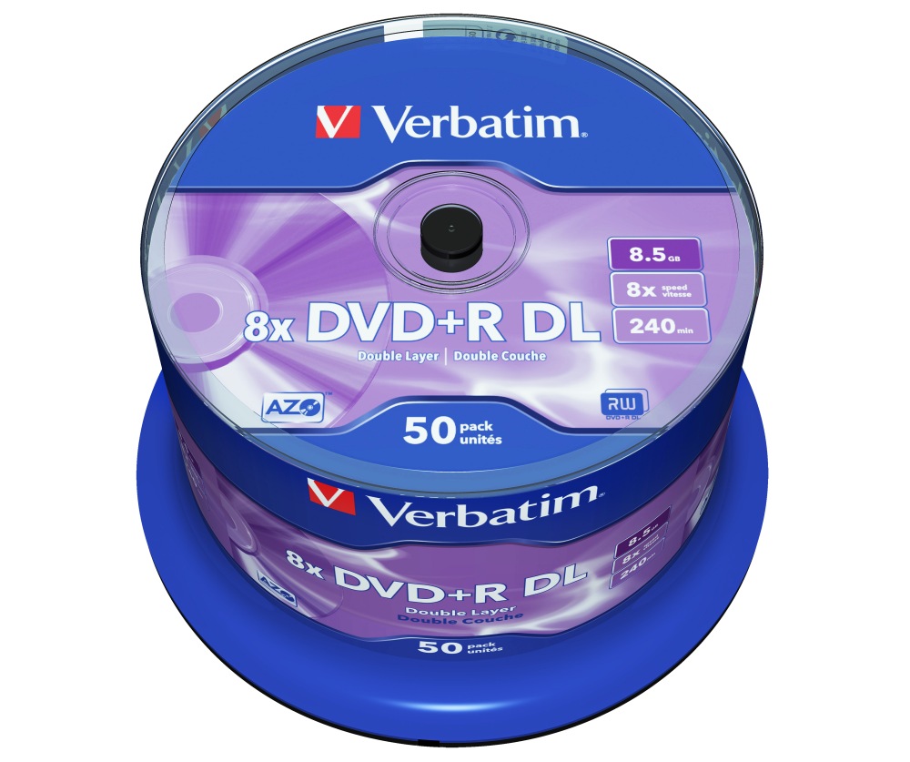 Verbatim DVD+R 8.5GB, 240min, viteza 8x, 50 buc, Double Layer, spindle, "Matt Silver", 43758