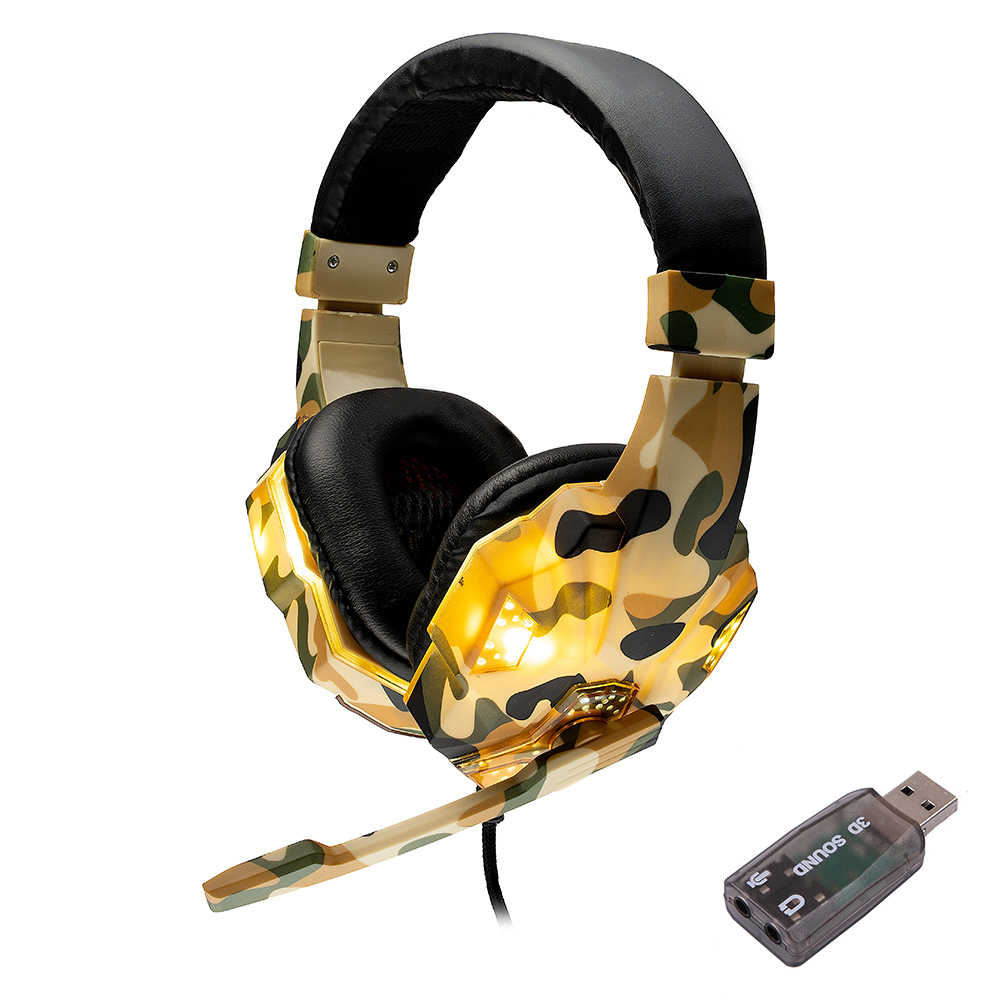 SPACER CASTI, cu fir, standard, utilizare gaming, microfon pe brat, conectare prin, SPGH-CAMO-USB