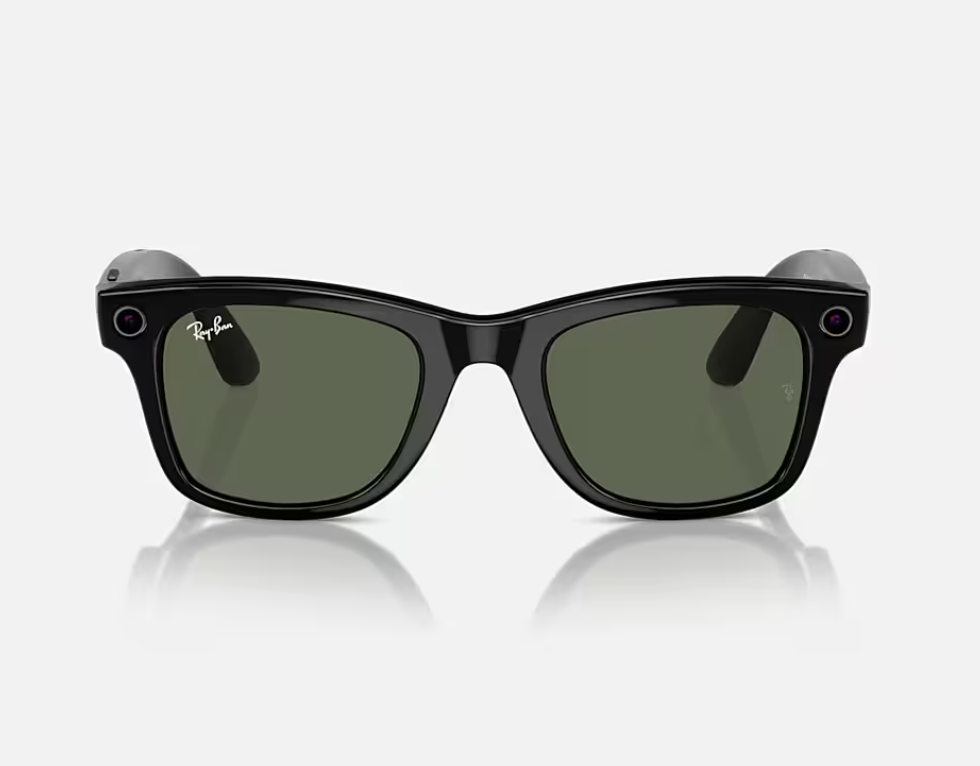 RAYBAN Ray-Ban Meta Wayfarer AI Glasses Shiny Black/G-15 Green, RW4006 601/71 50