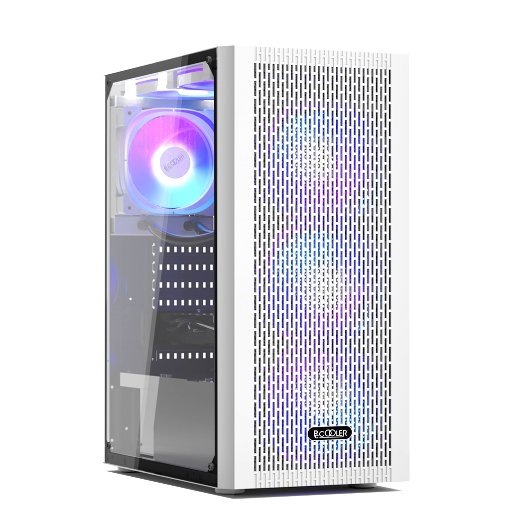 PCCOOLER CARCASA, Middle Tower, ATX, fara sursa, sticla securizata, 3 ventilatoare, MA100 MESH W - imagine 3