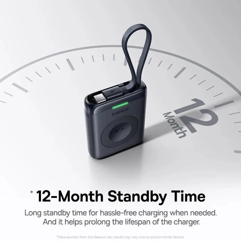 Baseus POWER BANK EnerFill FW11, 1640mAh compatibil cu Apple Watch, 5W, cablu integrat 1 x, E0205301