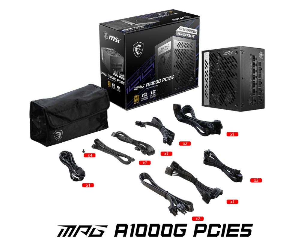 MSI SURSA 80+ GOLD, MPG A1000G PCIE5 - imagine 5